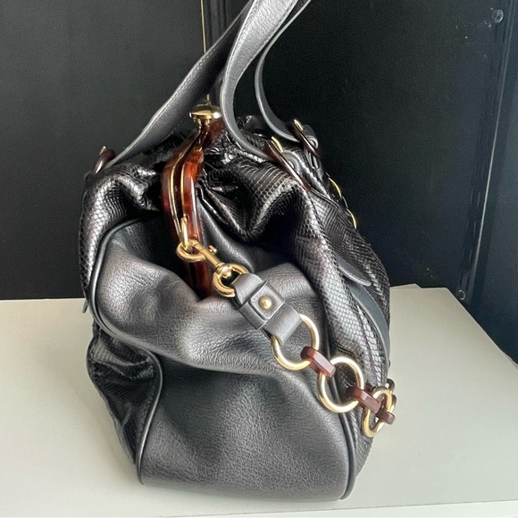 Marc Jacobs Snake Skin & Leather Karen Stam Kisslock Satchel Italy Y2K - Picture 12 of 16